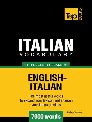 cover image of Italian Vocabulary for English Speakers